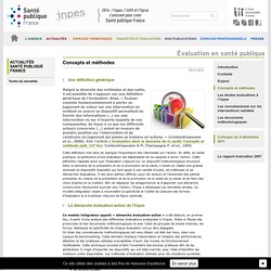 Inpes - Évaluation en santé publique - Concepts et méthodes