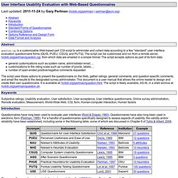 User Interface Usability Evaluation with Web-Based Questionnaire