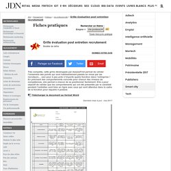 Grille évaluation post entretien recrutement - Modèle gratuit de lettre