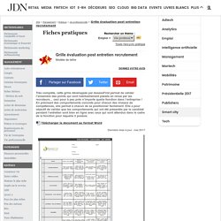 Grille évaluation post entretien recrutement - Modèle gratuit de lettre