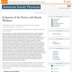 Evaluation of the Patient with Muscle Weakness - April 1, 2005