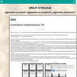 évaluations diagnostiques CM