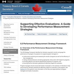 Supporting Effective Evaluations: A Guide to Developing Performance Measurement Strategies 6 / 12