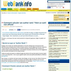 Un outil pour évaluer son Author Rank : authorrank.org