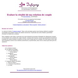 Évaluer la vitalité de ma relation de couple