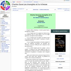 Charles Gave:Les évangiles et la richesse - Librairal