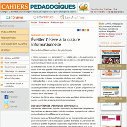 Éveiller l’élève à la culture informationnelle Exemples séquences