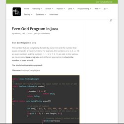 Even Odd Program in Java