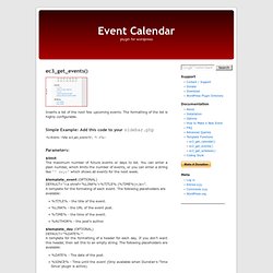 Event Calendar
