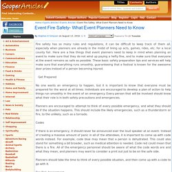Event Fire Safety- What Event Planners Need to Know