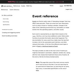 Event reference