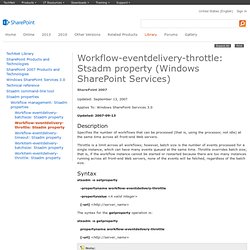 Workflow-eventdelivery-throttle: Stsadm property (Windows SharePoint Services)