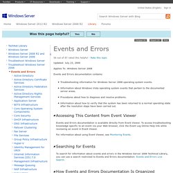 Events and Errors