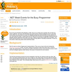 .NET Weak Events for the Busy Programmer