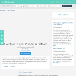 Eventure - Event Planner & Caterer - Montreal, QC - Event Planner