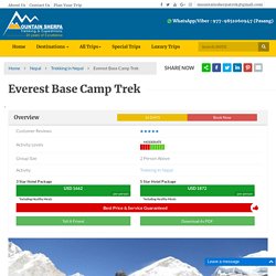 Everest Base Camp Trek: trek Everest base camp with sherpa