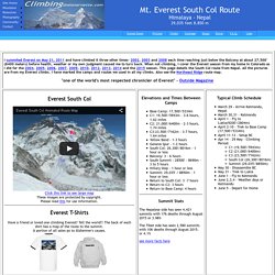 Mt. Everest South Col Route Maps
