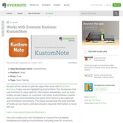 Works with Evernote Business: KustomNote