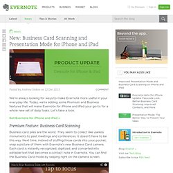for Mobile Business Card Scanning Evernote Blog