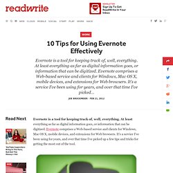 10 Tips for Using Evernote Effectively