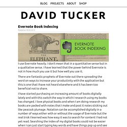 Evernote Book Indexing