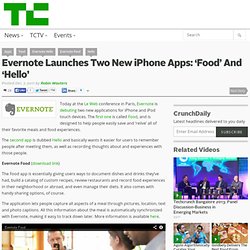 Evernote Launches Two New iPhone Apps: ‘Food’ And ‘Hello’
