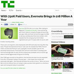 With 750K Paid Users, Evernote Brings In $18 Million A Year