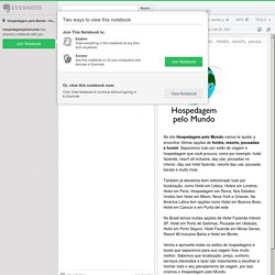 Evernote shared notebook: Hospedagem pelo Mundo - Hoteis, resorts, pousadas e hostel