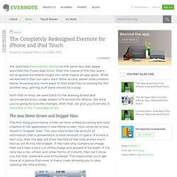 The Completely Redesigned Evernote for iPhone and iPod Touch « Evernote Blogcast