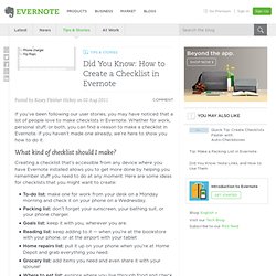Did You Know: How to Create a Checklist in Evernote