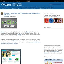 Evernote For Schools Site: Resource for Using Evernote in Education