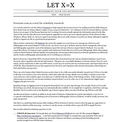 let x=x › Evernote.com as a tool for scholarly research