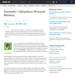 Evernote = Ubiquitous Personal Memory