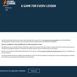 A Game for Every Lesson - Legends of Learning