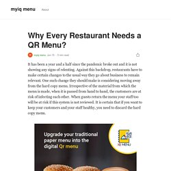 Why Every Restaurant Needs a QR Menu?