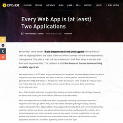 Every Web App Is (at Least) Two Applications