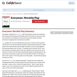 Everyman: Morality Play Summary