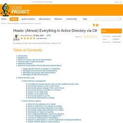 Howto: (Almost) Everything In Active Directory via C#