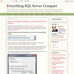 SQL Server Compact Toolbox 2.2–Visual Guide of new features