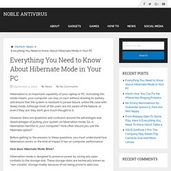 Everything You Need to Know About Hibernate Mode in Your PC - Noble Antivirus