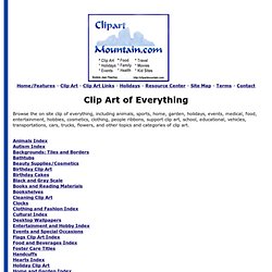 Clip Art Index of Everything - Holidays, People, Etc.