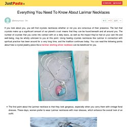 Everything You Need To Know About Larimar Necklaces