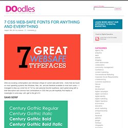7 CSS Web-safe Fonts for Anything and Everything