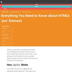 Everything You Need to Know About HTML's 'pre' Element