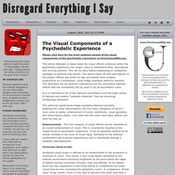 Disregard Everything I Say - The Visual Components of a Psychedelic Experience