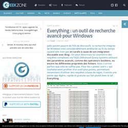 Everything : un outil de recherche avancé pour Windows