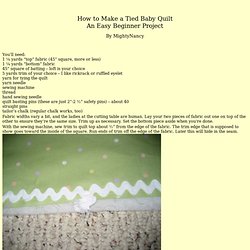 Everything Sewing/ How To/ Baby Quilt