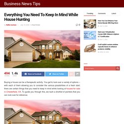 Everything You Need To Keep In Mind While House Hunting