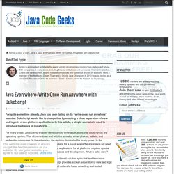 Java Everywhere: Write Once Run Anywhere with DukeScript