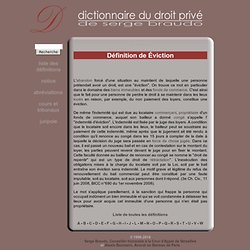 Éviction - Dictionnaire juridique